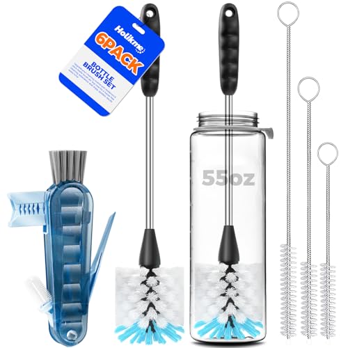 6 Pack Bottle Brush 14" Stainless Steel Straw Cleaner Brush,Yellow - view 4