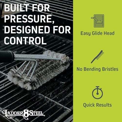 Heavy Duty Grill Brush for Outdoor Grill – Safe Grill Brush Designed by Firefighter | Barbecue Grill Brush & BBQ Brushes for Grill Cleaner | Durable & Safe for All Grates - view 2