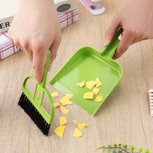 Mini Broom and Dustpan Sets Desktop Sweeping Tools with Soft Bristles Cleaning Brush Set for Desk Keyboard Windowsill Counter Office 6 Sets - view 2