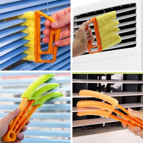 Window Blind Cleaner Duster Set, Washable Dusting Cleaner Air Vent Cleaning Brush Tools (Blue) - view 5