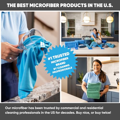 Microfiber Rags in A Box (50 Count) - Mwipes - 10" x 12" Reusable Wipes for Cleaning - Edgeless Terry Towels, Shop Rags, Wash, Dust, Disposable, House, Small Cleaning Cloths (White) - view 6