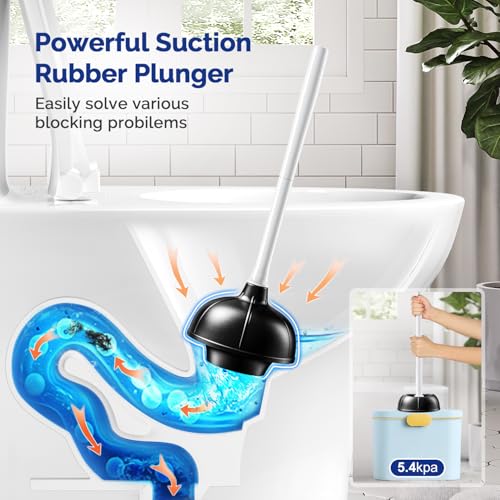 Toilet Plunger Brush Set: Curved Bristles Design for Deep Cleaning - view 3