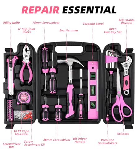 123-Piece Pink Home Repair Tool Kit for Women & Girls - view 2