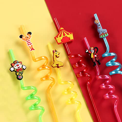 24 Circus Party Favors Drinking Straws for Circus Carnival Party Supplies with 2 PCS Straws Cleaning Brush - view 3