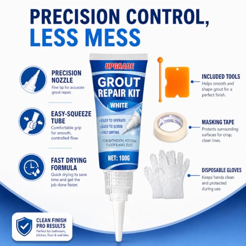 Tile Grout Repair Kit, 2 Pack Fast Drying Grout Sealer Tube - view 7