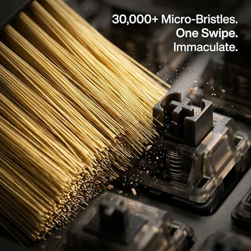 Soft Keyboard Cleaning Brush, Anti-Shedding High-Density Bristles with Wider Coverage, Shatterproof S-Curve Handle Car Detailing Dust Tool for PC, Laptop and Electronics (2 Packs) - view 4