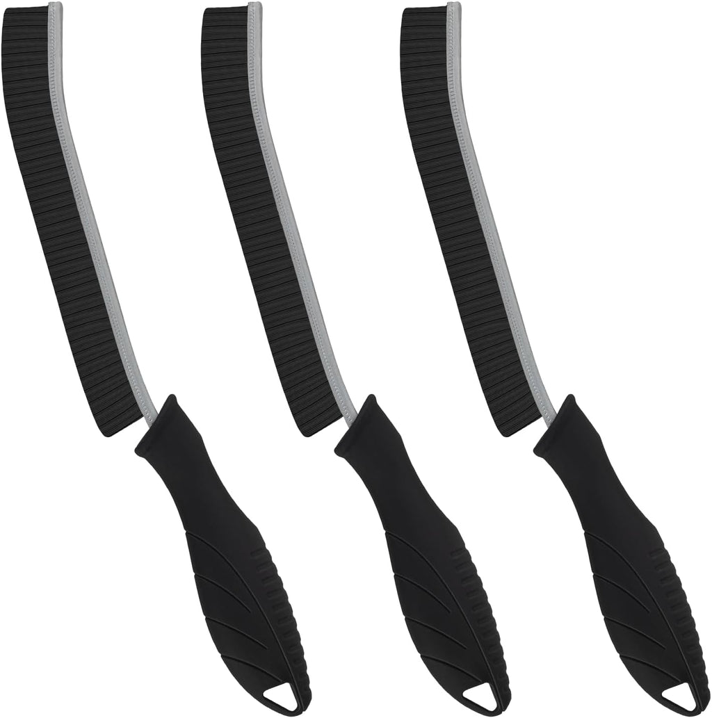 Hard Bristle Crevice Cleaning Brush - Home Cleaning Tools, Multi-Purpose Crevice Supplies for Kitchen, Bathroom, Toilet, Window, Vehicle, Faucets, Grout, Home (3, Black)
