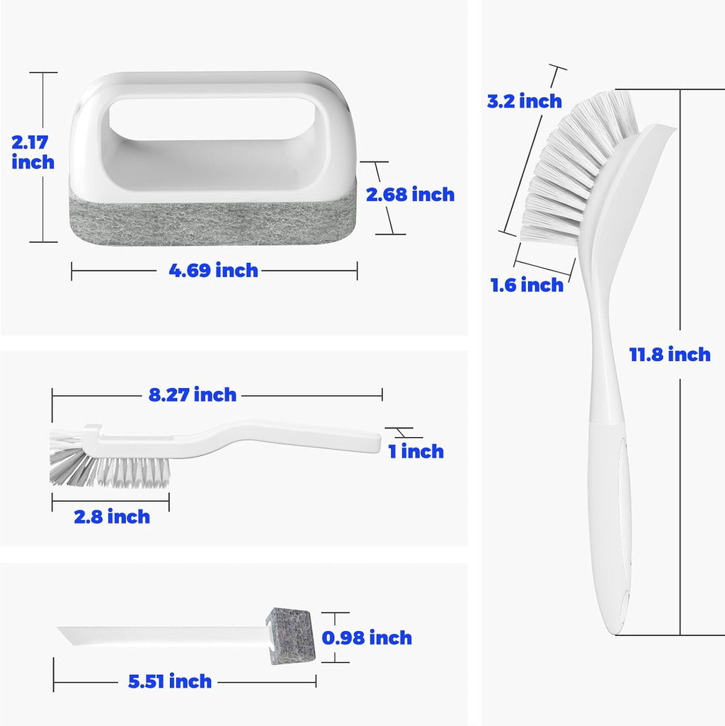 Dish Brush Cleaning Brush Set for Cleaning Groove Gap,White | Dish Brush Set Cleaning Brush Set, Scouring Pad for Cleaning, Groove Gap Brushes for Pot, Pan, Abrasive Wheel Brushes - view 6