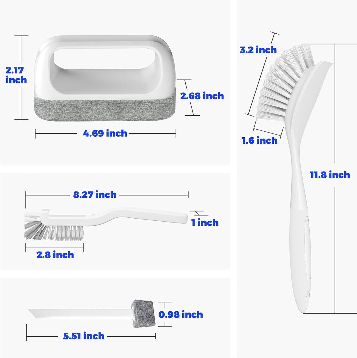 Dish Brush Cleaning Brush Set for Cleaning Groove Gap,White | Dish Brush Set Cleaning Brush Set, Scouring Pad for Cleaning, Groove Gap Brushes for Pot, Pan, Abrasive Wheel Brushes - view 6