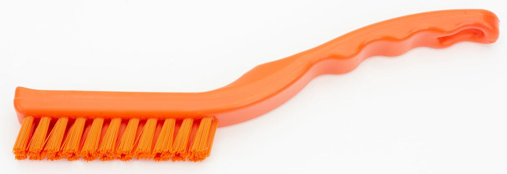 Detail Brush Set - Grout & Crevice Brushes with Hanging Hole for Bathroom, Kitchens & Countertop, Plastic, 9 Inches, Orange - view 2