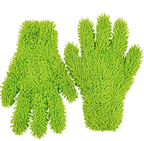 Microfiber Dusting Glove for Kitchen and Home by Scrub-it - Car, Furniture & Window Cleaning Gloves - Cuts Through Dirt Without Using Chemicals - Perfect for Stainless Steel Dusting -2 Pack (Green) - view 3