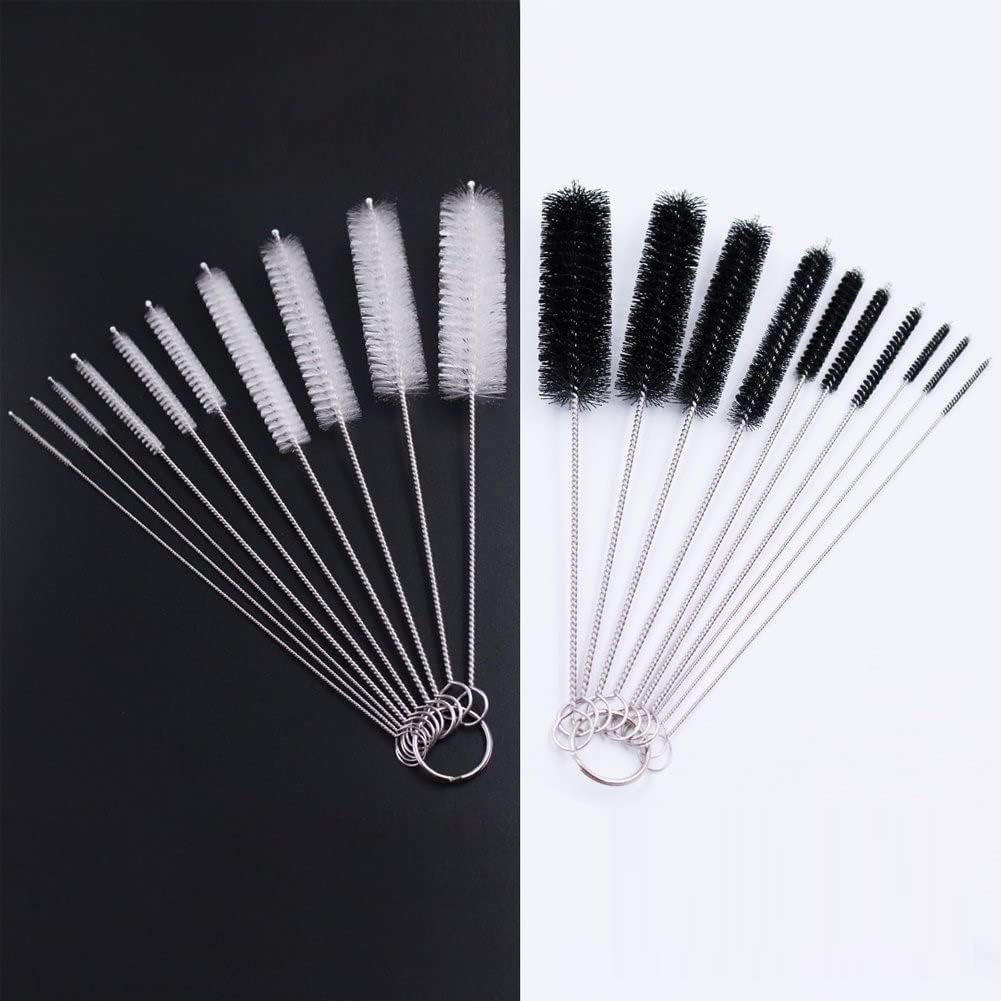 Straw Cleaning Brushes Set, of Super Hard & Medium Hard, 8 Inch | 8 Inch Nylon Tube Brushes, Different Sizes Clean Brush for Bottle, Pipe, Keyboard