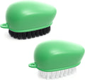 Vegetable Brush, Black Stiff Bristles Brush & White Soft Bristles | Dishwasher Safe Ear-Hanging Veggie & Fruit Cleaning Brush for Potato, Mushroom, Carrot, Lemon, Egg