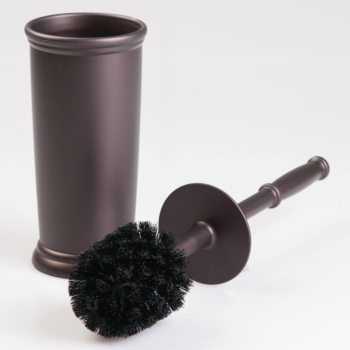 Toilet Bowl Brush and Holder - Covered Bathroom Toilet Brush - Standing Toilet Bowl Scrubber in Modern Holder - Compact, Space Saving, Deep Cleaning Brush for Toilet - Hyde Collection - Bronze - view 6
