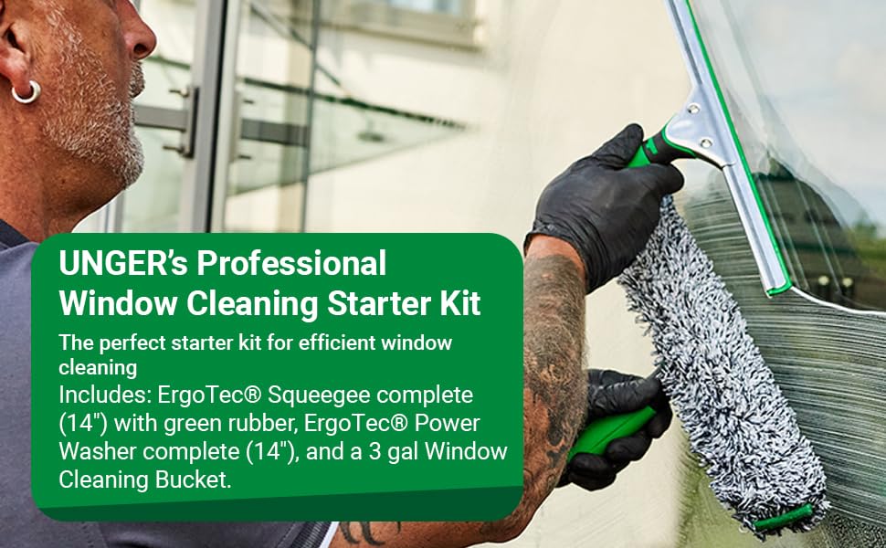 Commercial Window Cleaning Kit 3-in-1: Squeegee, Washer, Bucket - view 2