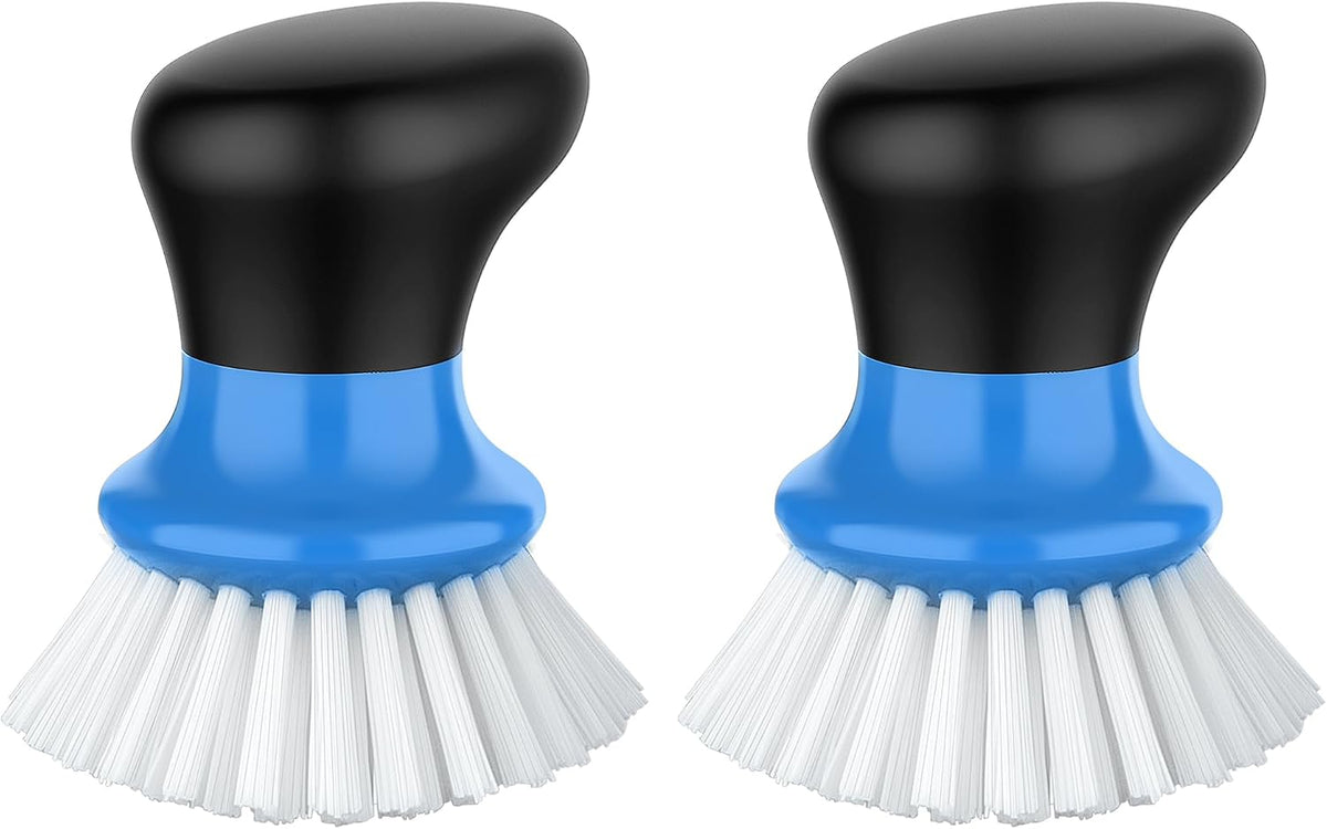 Dish Scrub Brush, Palm Brush Dish Scrubber, Gray, Pack of 2 | Kitchen Brushes for dishes, pans, pots, sink cleaning, palm scrubber, palm scrub brush, dish scrubber - view 5