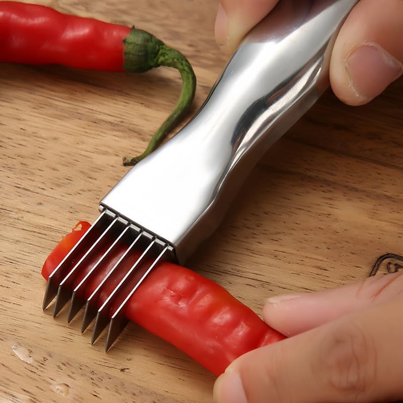 2024 New Shred Silk The Knife, Stainless Steel Chopped Green Onion Knife, Kitchen Vegetable Cutter Sharp Scallion Shredding Cutter Shred Knife Household Multifunctional Food Slicer Gadget - view 5