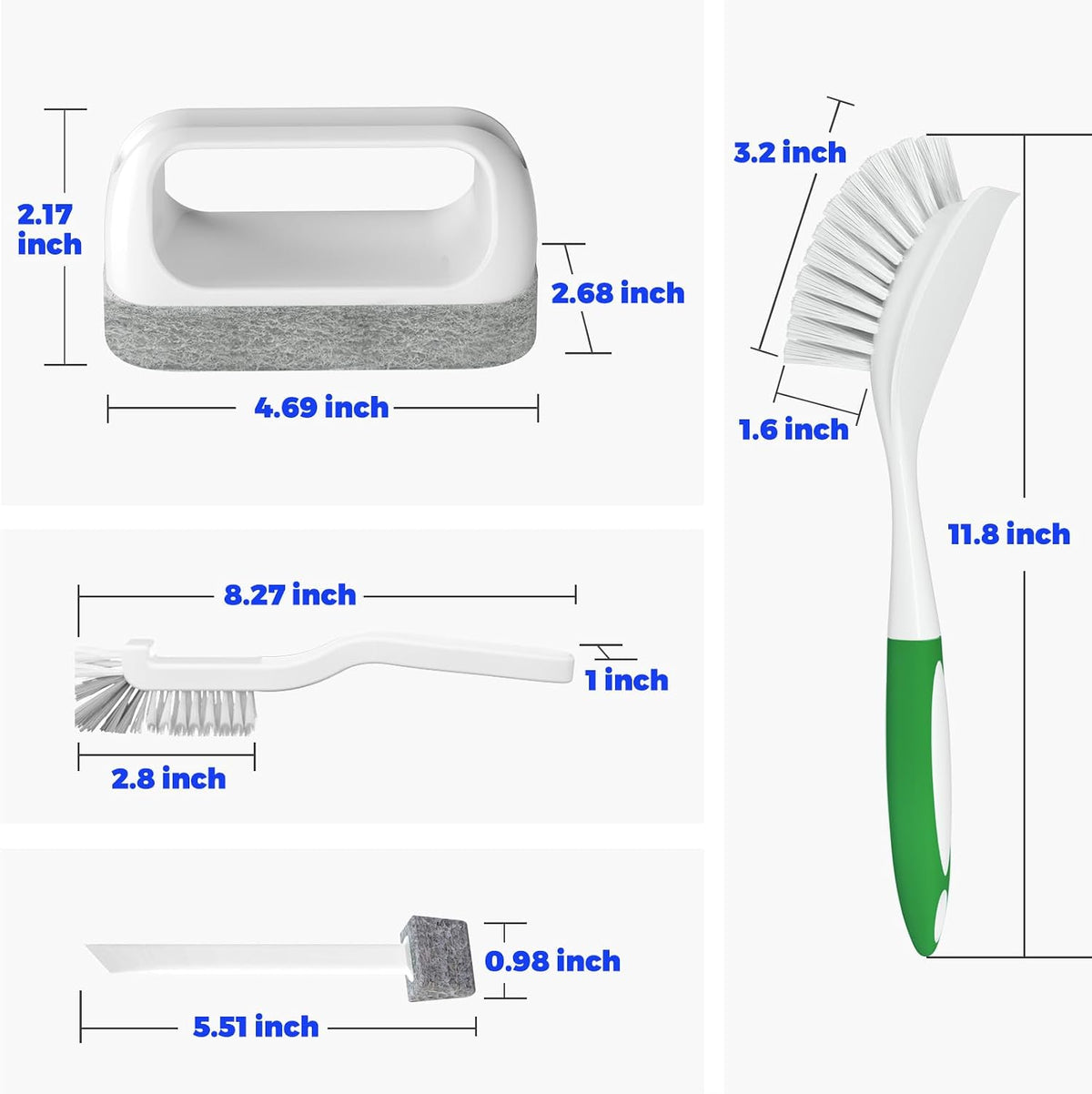 Dish Brush Cleaning Brush Set for Cleaning Groove Gap,Green | Dish Brush Set Cleaning Brush Set, Scouring Pad for Cleaning, Groove Gap Brushes for Pot, Pan, Abrasive Wheel Brushes - view 6