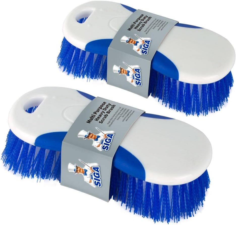 Multi Purpose Heavy Duty Scrub Brush - Pack of 2 | Strong bristles with effective scrubbing power, ideal for kitchen, bathroom, shower and everyday household cleaning.