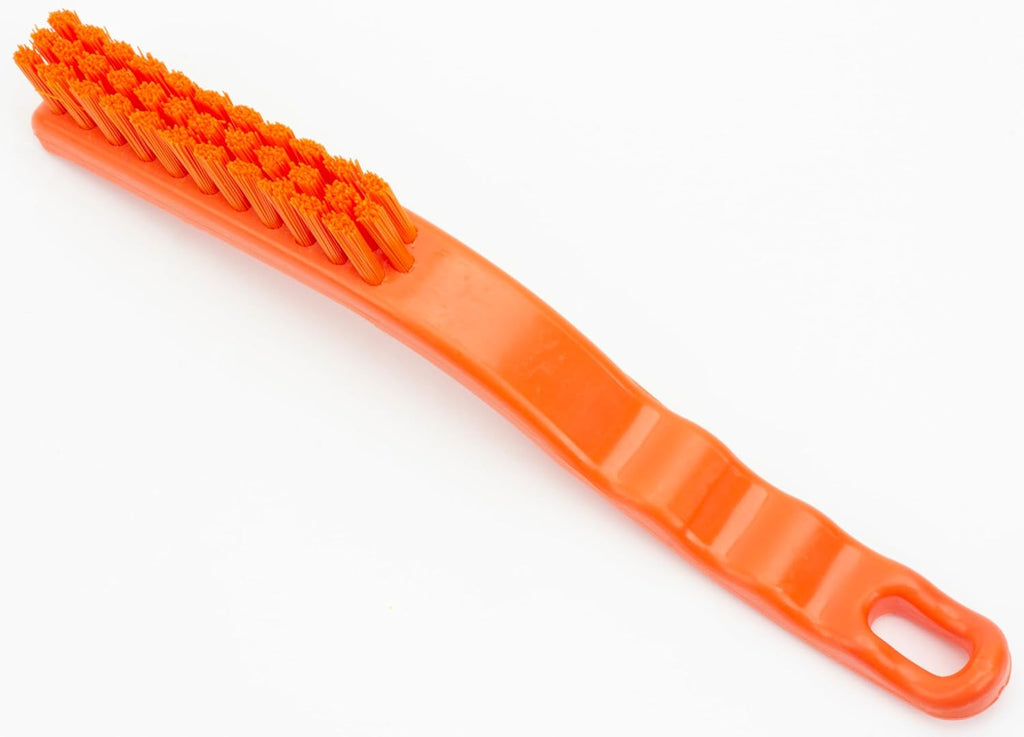 Detail Brush Set - Grout & Crevice Brushes with Hanging Hole for Bathroom, Kitchens & Countertop, Plastic, 9 Inches, Orange - view 4