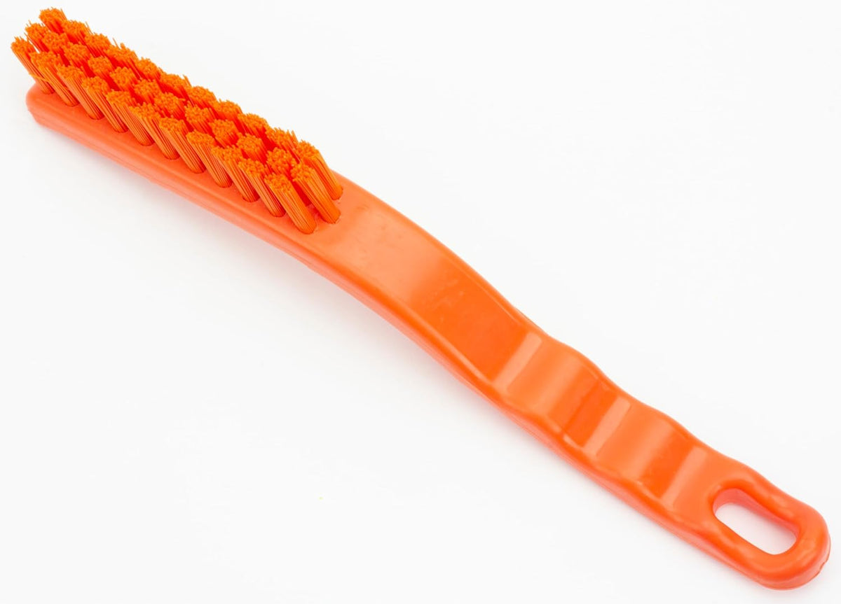 Detail Brush Set - Grout & Crevice Brushes with Hanging Hole for Bathroom, Kitchens & Countertop, Plastic, 9 Inches, Orange - view 4