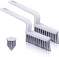 Grout Cleaner Brush V Shape, Stiff Grout Cleaning Brushes for Tile Floor, Handheld Grout Scrub Brush Set for Shower, Bathroom, Kitchen, Household Use,2 pcs | Stiff Grout Cleaning Brushes For Tile Floor, Handheld Grout Scrub Brush Set For Shower, Bathroom,