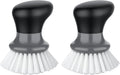 Dish Scrub Brush, Palm Brush Dish Scrubber, Gray, Pack of 2 | Kitchen Brushes for dishes, pans, pots, sink cleaning, palm scrubber, palm scrub brush, dish scrubber