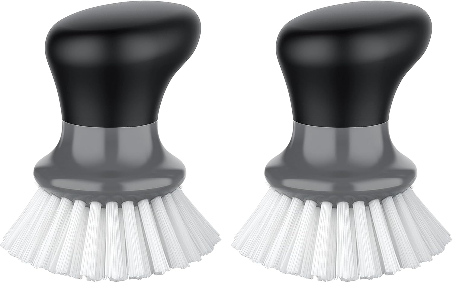 Dish Scrub Brush, Palm Brush Dish Scrubber, Gray, Pack of 2 | Kitchen Brushes for dishes, pans, pots, sink cleaning, palm scrubber, palm scrub brush, dish scrubber