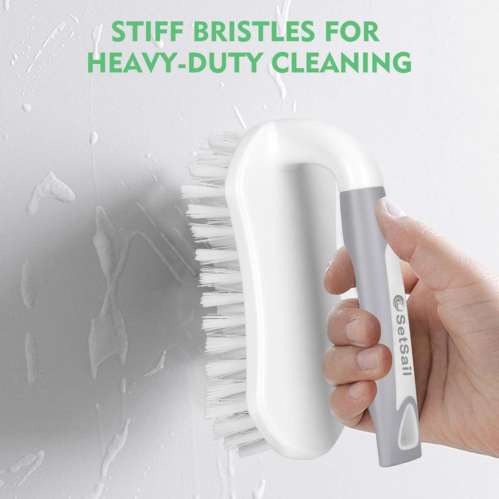 Scrub Brush, Heavy-Duty Scrub Brushes for Cleaning with Stiff Bristles Cleaning Brush for Shower, Bathroom, Carpet, Kitchen and Bathtub Scrubber - 2 Pack | Durable Bristles Ergonomic Non-Slip Tpr Grip. U-Style Hanging Loop for Storage. Use for Shower, Tub - view 5