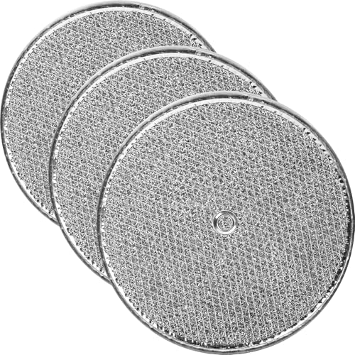 (3-Pack) 9-1/2" Round x 3/32" Aluminum Grease Filters with Center Hole, Range Hood Filter, Kitchen Exhaust Fan Filters Replacement