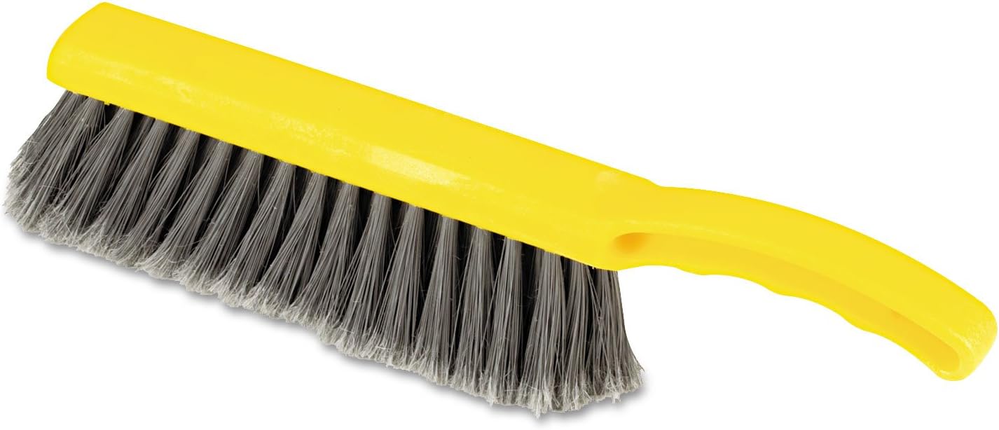 8 inch counter brush flagged polypropylene fill for smooth surface sweeping yellow 12.5" for bathroom/shower/floor tile/decks/car tires/outdoor