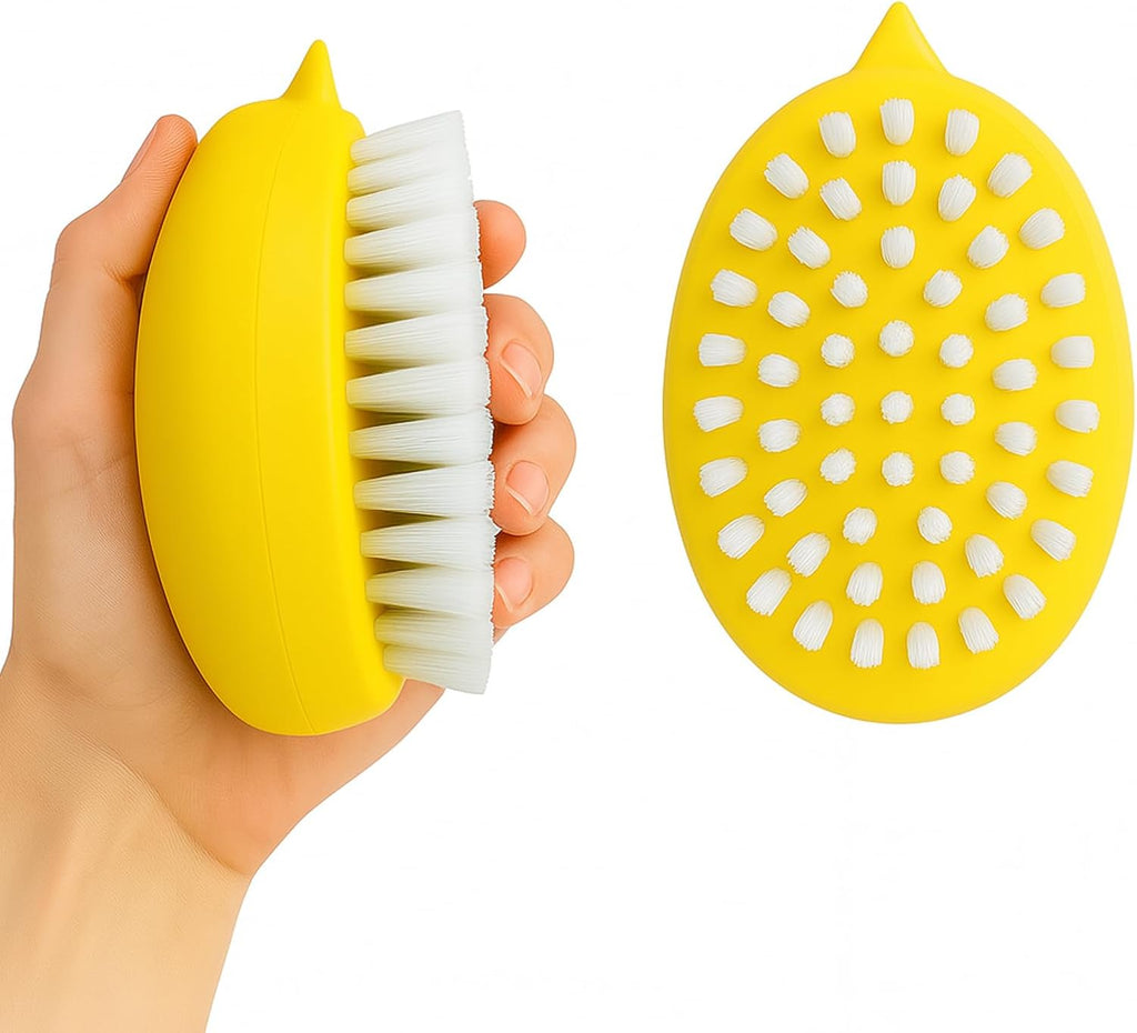 2-Pack Vegetable Brush, Dual Bristles for Daily Produce, Yellow | Dual bristles for daily produce, potatoes, carrots, fruits, greens - view 2