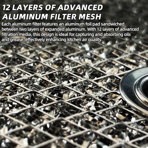 (3-Pack) 9-1/2" Round x 3/32" Aluminum Grease Filters with Center Hole, Range Hood Filter, Kitchen Exhaust Fan Filters Replacement - view 4