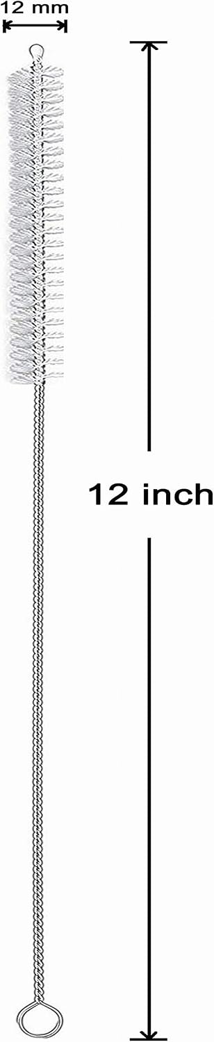 Straw cleaner brush extra long 12 inch, extra wide 12mm diam for 40/30/20 oz mug, nylon bristles and stainless steel handle straw brush (10 pcs) - view 2