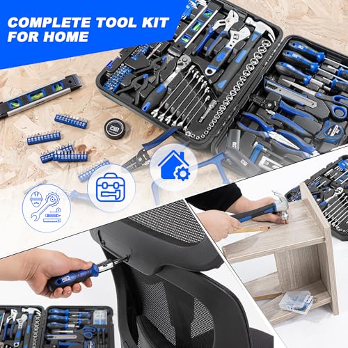259-Piece Tool Kit, General Household Hand Tool Set, Blue - view 4