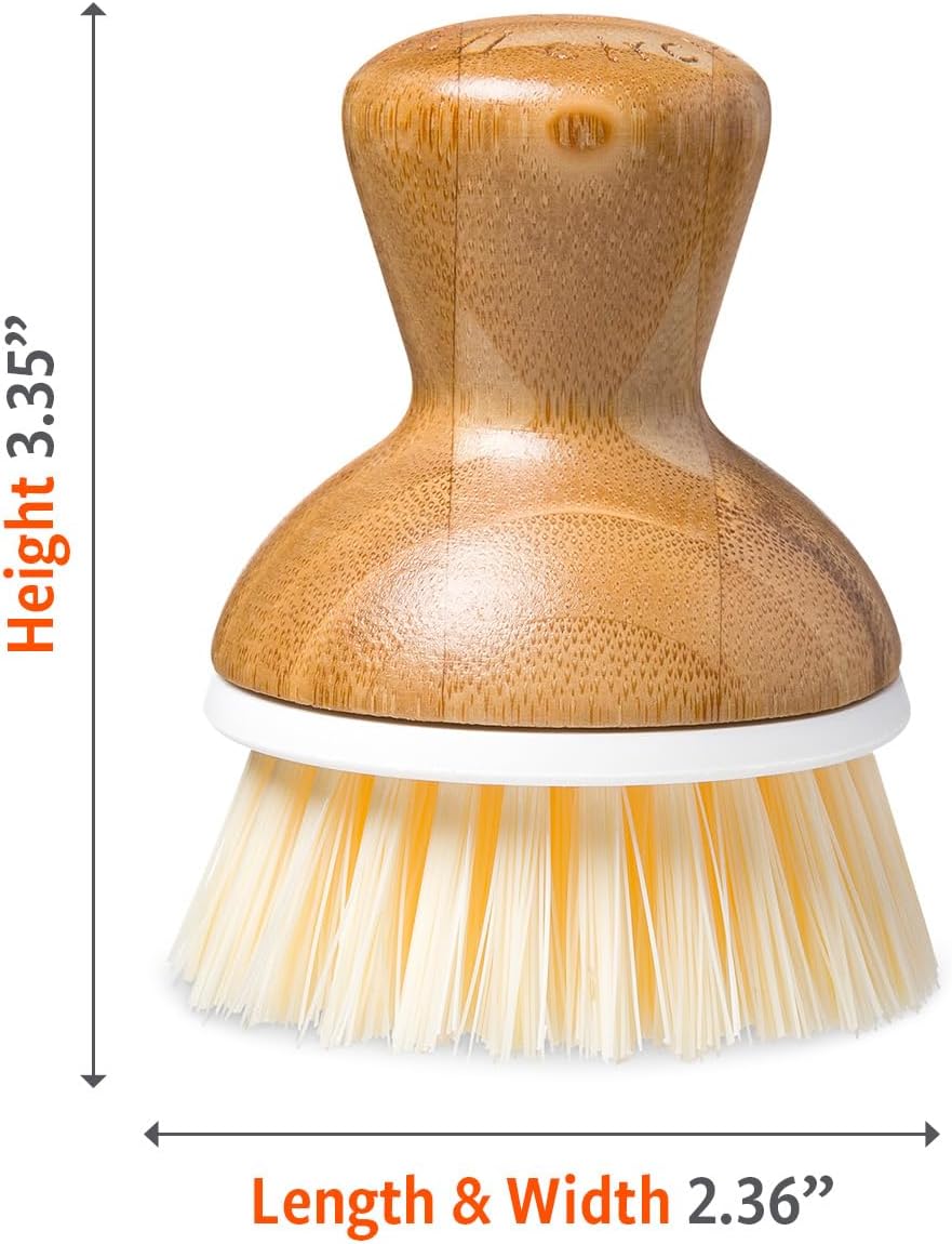 Bubbly Palm Brush – Family Safe, Formaldehyde-Free – Ergonomic Palm Scrubber with Handle for Kitchen Cleaning, Dish Scrub Brush for Nonstick, Cast Iron & Sink, White - view 7