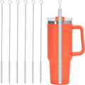 6 Pack straw cleaner brush, reusable extra long straw cleaner for 40/30/20 oz mug, 10mm wide drinking straws cleaning brush for sippy cup, water bottle and tubes
