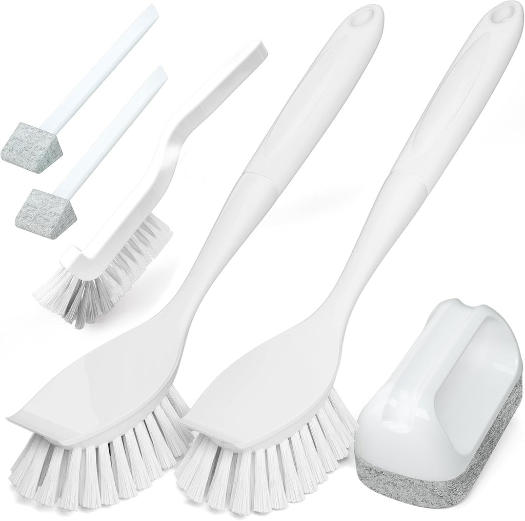 Dish Brush Cleaning Brush Set for Cleaning Groove Gap,White | Dish Brush Set Cleaning Brush Set, Scouring Pad for Cleaning, Groove Gap Brushes for Pot, Pan, Abrasive Wheel Brushes
