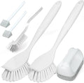 Dish Brush Cleaning Brush Set for Cleaning Groove Gap,White | Dish Brush Set Cleaning Brush Set, Scouring Pad for Cleaning, Groove Gap Brushes for Pot, Pan, Abrasive Wheel Brushes