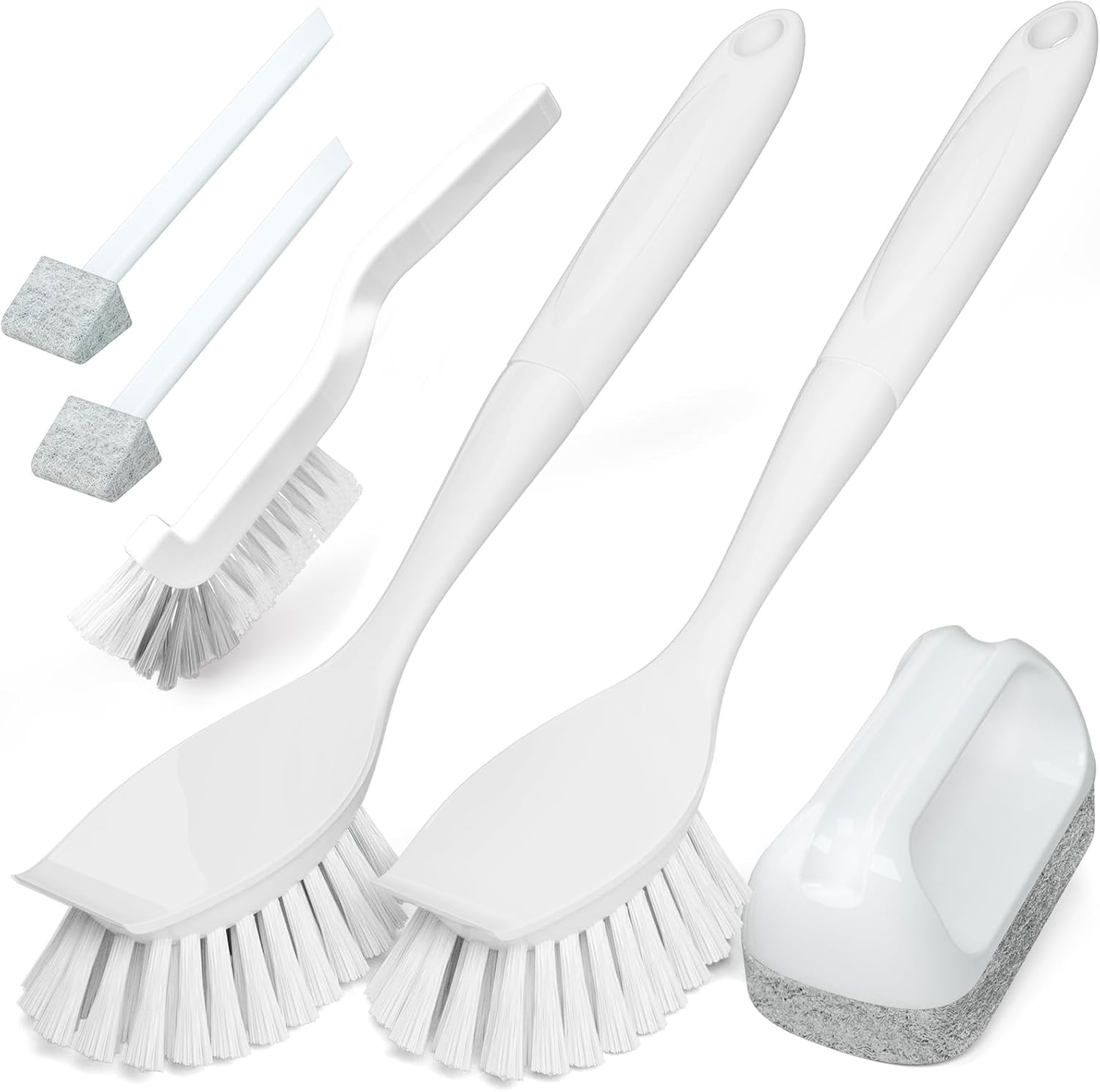 Dish Brush Cleaning Brush Set for Cleaning Groove Gap,White | Dish Brush Set Cleaning Brush Set, Scouring Pad for Cleaning, Groove Gap Brushes for Pot, Pan, Abrasive Wheel Brushes