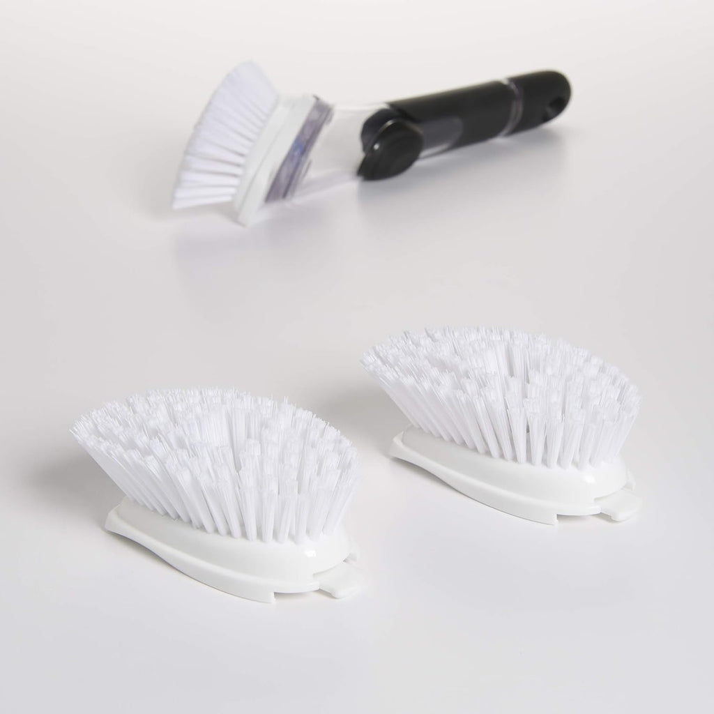 Soap dispensing dish brush refills, 2 pack, white, nylon bristles - view 3