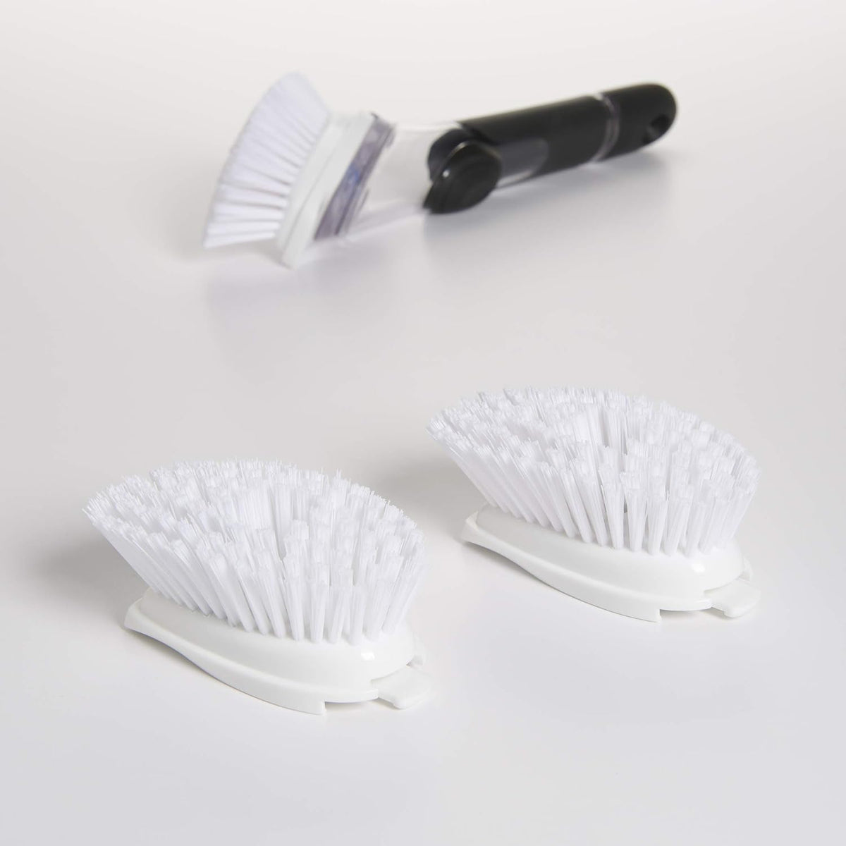 Soap dispensing dish brush refills, 2 pack, white, nylon bristles - view 3