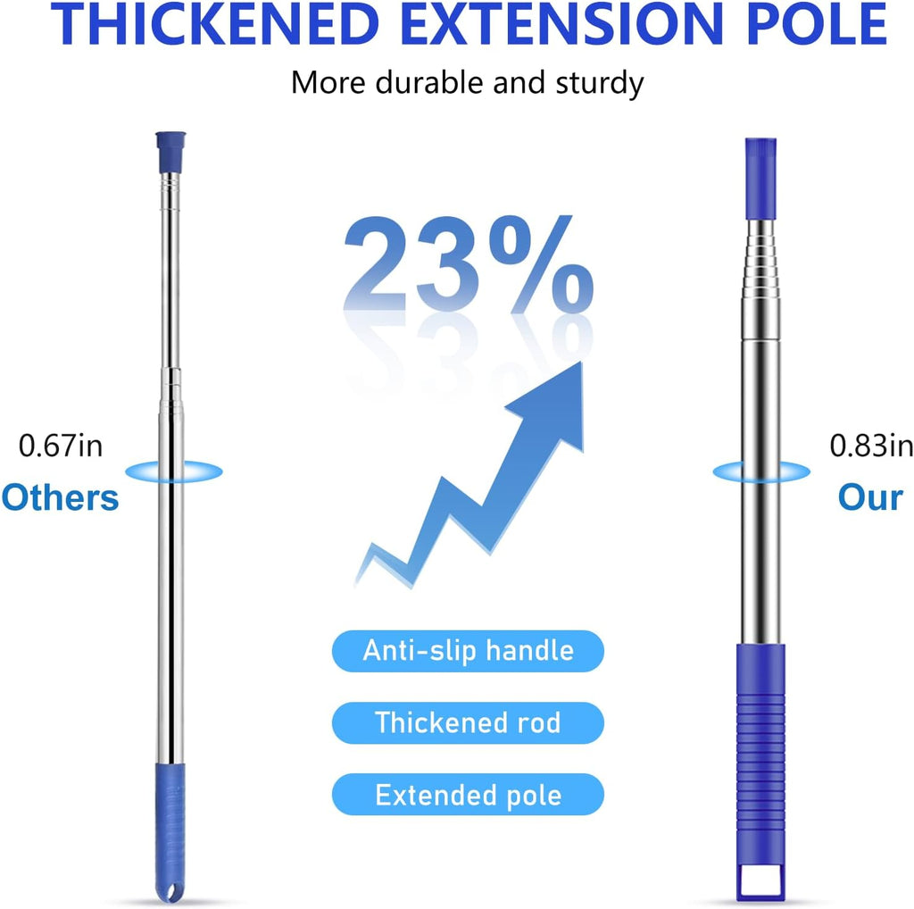 Extra-Long Dusters with Extension Pole 100-inch for Cleaning,Blue | Bendable Microfiber Head,Washable, Ceiling Fan Cleaner Duster, for Corner, High Ceilings and Furniture - view 4