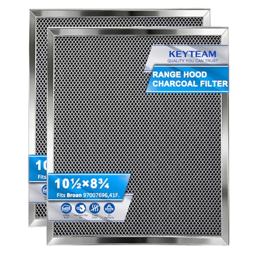 2-Pack 97007696 Range Hood Grease Filters, 8.75" x 10.5" x 0.4" - Upgraded Stainless Steel Frame & Aluminum Mesh Charcoal Combo, Compatible with Bro.an Range Hood (Replaces 97005687 & 6105C)