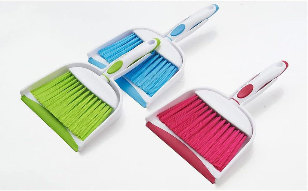 Mini broom and dustpan set - mini whisk set for desk, housekeeping, office, kitchen, pet nest, etc., daily cleaning necessity plastic mini dustpan set, pink - view 4
