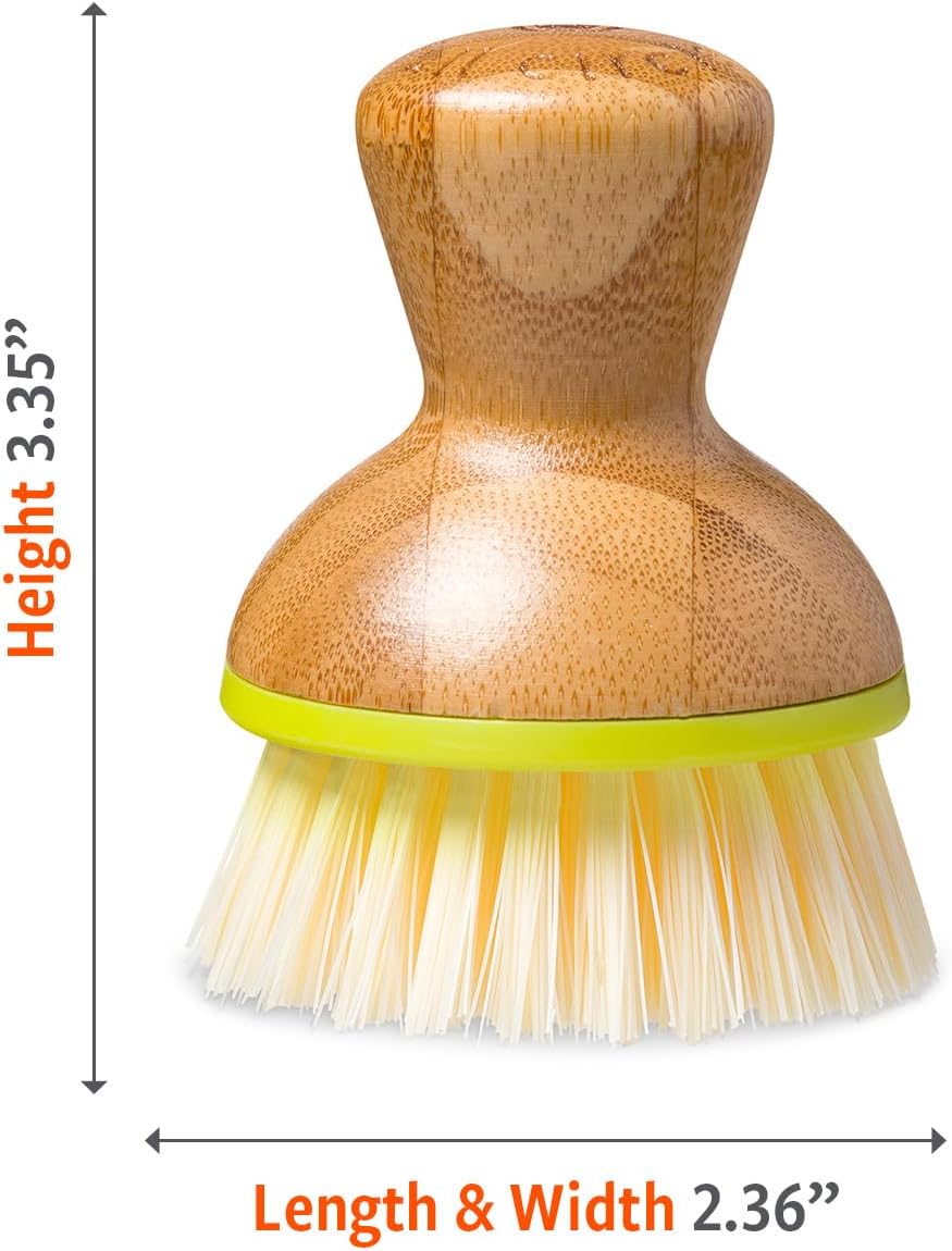 Bubbly palm brush, dish scrub brush for nonstick, green | Family-safe & formaldehyde-free, with an ergonomic handle for effortless cast iron, nonstick & sink cleanup - view 8