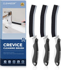 Crevice cleaning brushes, scrub brushes for hard to reach space, home essentials, cleaning supplies, cleaning tools for household use, bathroom, shower, kitchen, toilet, window (3, black)