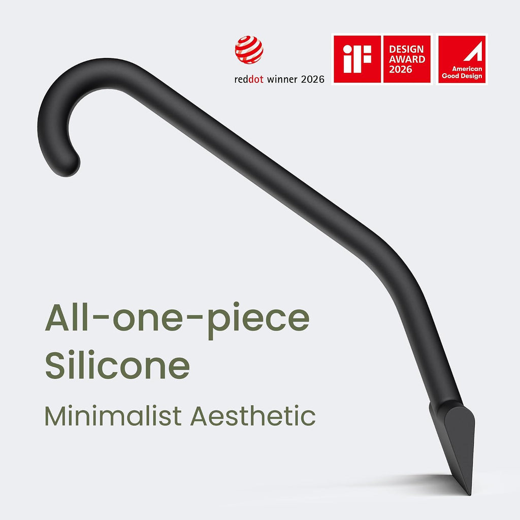 Shower squeegee with built-in hook, 10-inch black, award-winning design, all-one-piece soft-touch silicone, for glass door, bathroom, window, mirror, tile wall, car - view 4