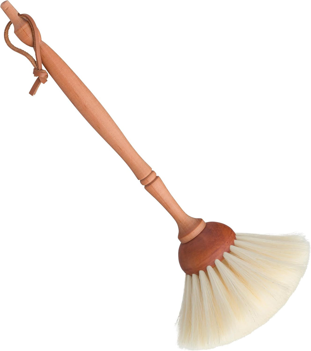 Dust Brush with Goat Hair Bristles and Oiled Pearwood Handle, 13-3/8-Inches, Black with White Dot Goat Hair Dusters - Goat Hair Dusting Brush - Wood Duster Brush - view 5