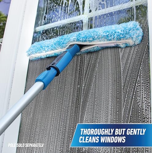 Professional Connect and Clean Total Pro Cleaning Kit, All-in-One Household Window Washing with Streak-Free Results, Includes 12” Squeegee, 14” Scrubber Washer, Telescopic Pole Extends Up to 6’ - view 2